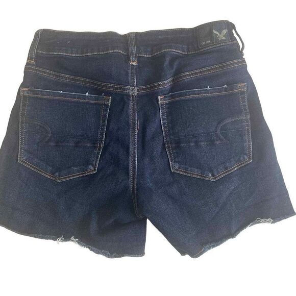 American Eagle Hi Rise Shortie Cutoff Denim Shorts size 4 - Picture 2 of 8